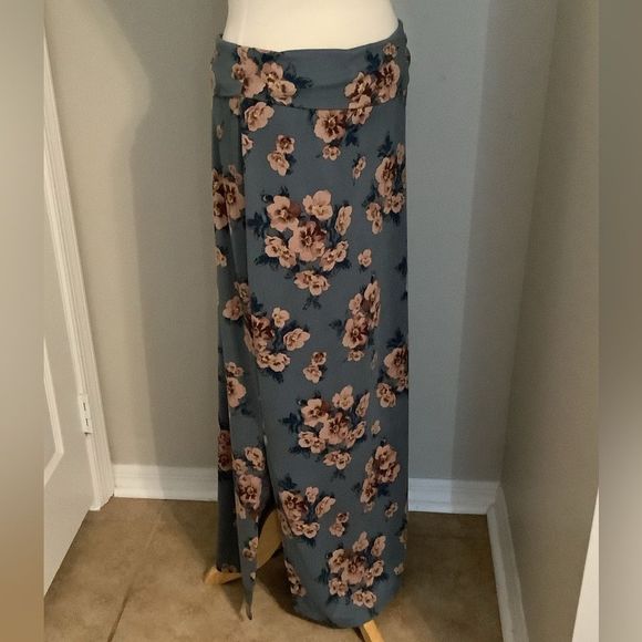 GUC💕Agnes & Dora Floral Maxi Skirt w/ bottom slit & Fold-over waist XXXL💕GUC - Picture 7 of 7